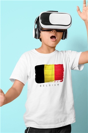 Belçika Beyaz Unisex Çocuk Tişört