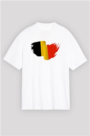 Belçika Beyaz Unisex Oversize Tişört T-Shirt