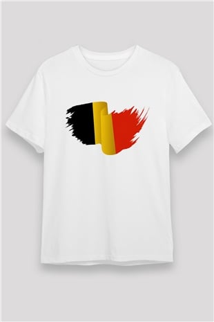 Belçika Beyaz Unisex Tişört T-Shirt - TişörtFabrikası