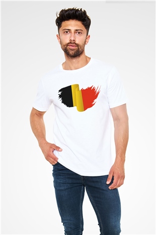 Belçika Beyaz Unisex Tişört T-Shirt - TişörtFabrikası