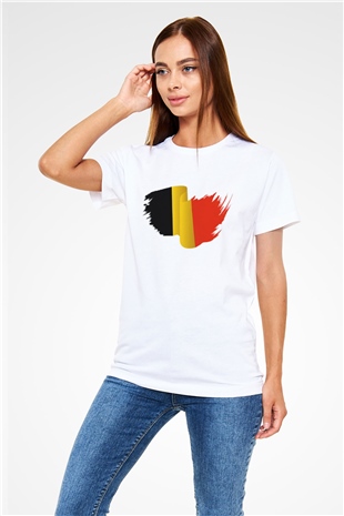 Belçika Beyaz Unisex Tişört T-Shirt - TişörtFabrikası