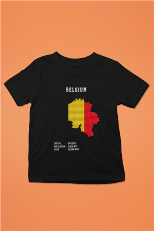 Belçika Siyah Unisex Çocuk Tişört