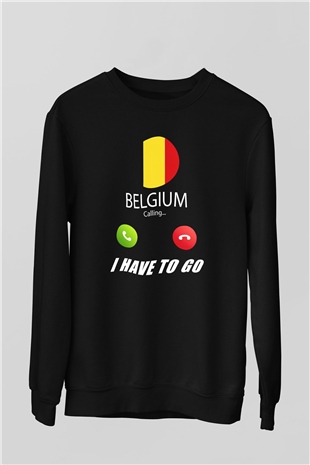 Belçika Siyah Unisex Sweatshirt