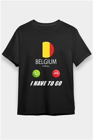 Belçika Siyah Unisex Tişört T-Shirt - TişörtFabrikası