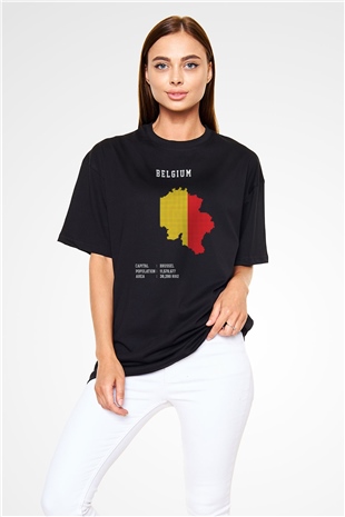 Belçika Siyah Oversize Tişört Oversize T-shirt - TişörtFabrikası