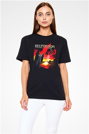 Belphegor Baskılı Unisex Siyah Tişört - Tshirt