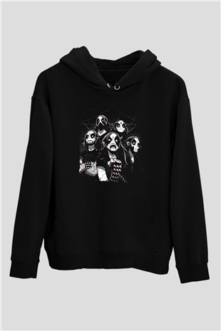 Belzebubs Baskılı Unisex Siyah Kapüşonlu Sweatshirt