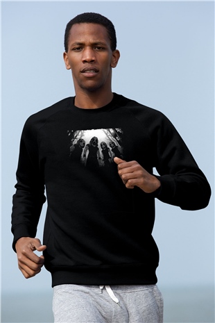 Belzebubs Baskılı Unisex Siyah Sweatshirt
