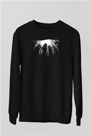 Belzebubs Baskılı Unisex Siyah Sweatshirt