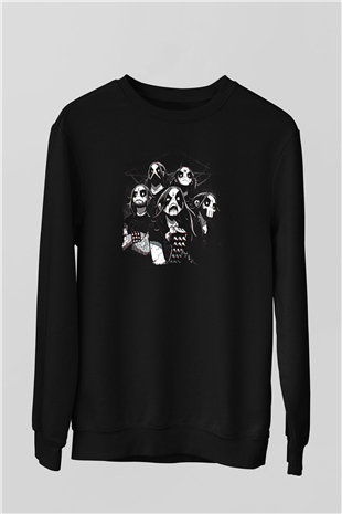 Belzebubs Baskılı Unisex Siyah Sweatshirt