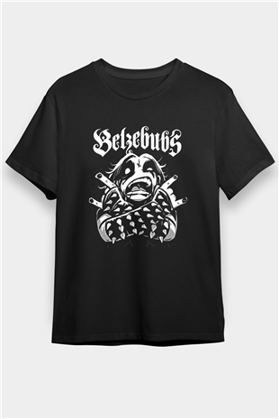 Belzebubs Baskılı Unisex Siyah Tişört - Tshirt