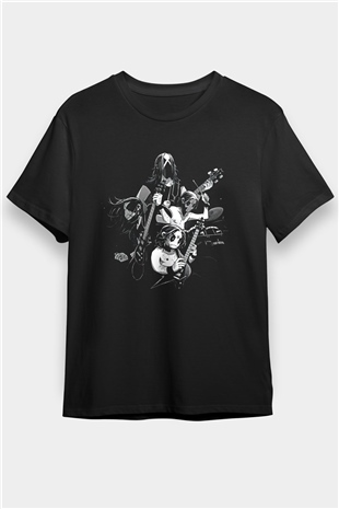 Belzebubs Baskılı Unisex Siyah Tişört - Tshirt