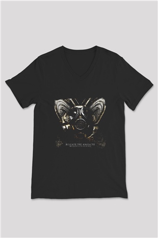 Beneath the Massacre Baskılı Unisex Siyah V Yaka Tişört