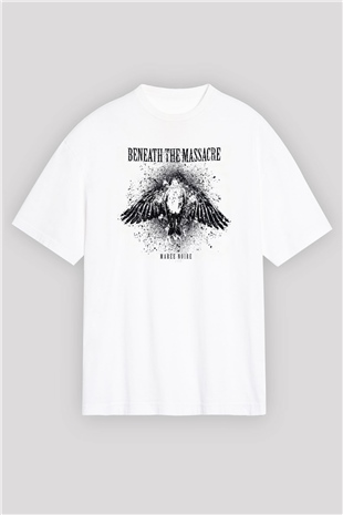 Beneath the Massacre Beyaz Oversize Tişört Oversize T-shirt - TişörtFabrikası