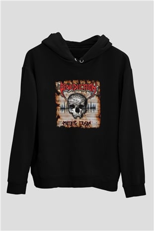 Benediction Baskılı Unisex Siyah Hoodie