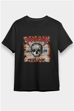 Benediction Baskılı Unisex Siyah Tişört