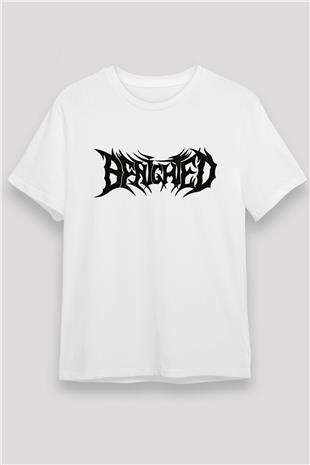 Benighted Baskılı Unisex Beyaz Tişört - Tshirt