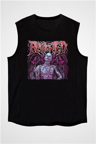 Benighted Baskılı Unisex Siyah Kolsuz Tişört - Tshirt