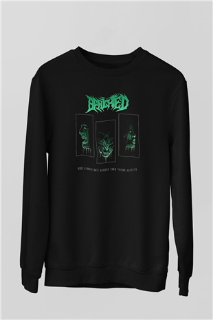 Benighted Baskılı Unisex Siyah Sweatshirt