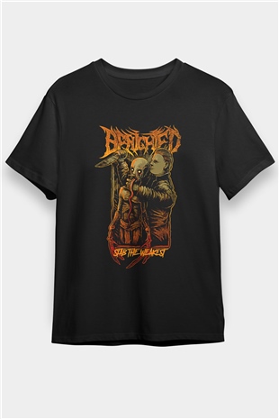 Benighted Baskılı Unisex Siyah Tişört - Tshirt
