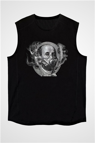 Benjamin Franklin Siyah Unisex Kolsuz Tişört