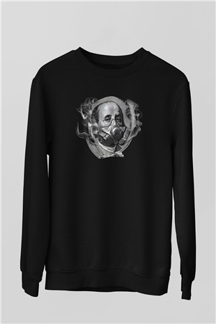 Benjamin Franklin Siyah Unisex Sweatshirt