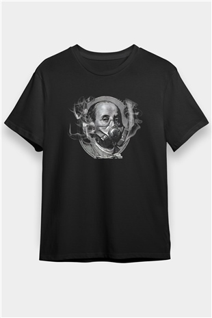 Benjamin Franklin Siyah Unisex Tişört T-Shirt - TişörtFabrikası