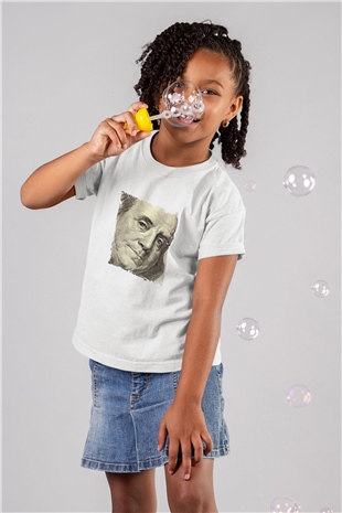 Benjamin Franklin Unisex Baskılı Beyaz Çocuk Tişört