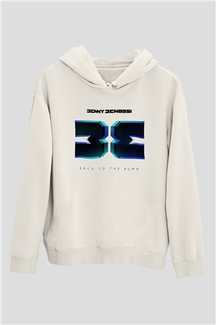Benny Benassi Beyaz Unisex Kapşonlu Sweatshirt