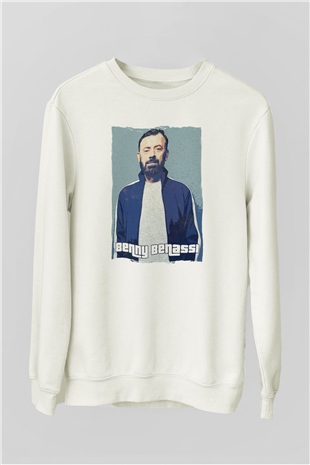 Benny Benassi Beyaz Unisex Sweatshirt