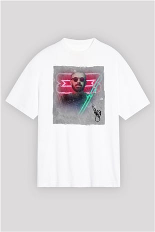 Benny Benassi Beyaz Oversize Tişört Oversize T-shirt - TişörtFabrikası