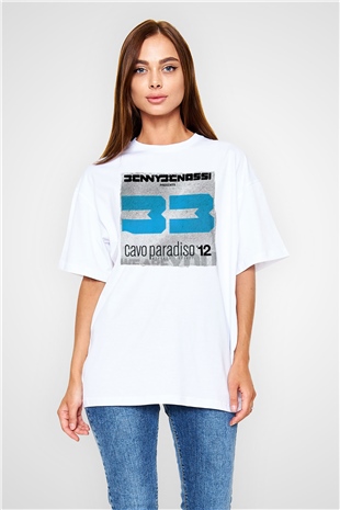 Benny Benassi Beyaz Oversize Tişört Oversize T-shirt - TişörtFabrikası