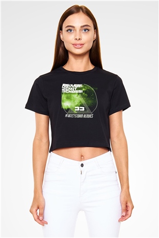 Benny Benassi Siyah  Crop Top Tişört