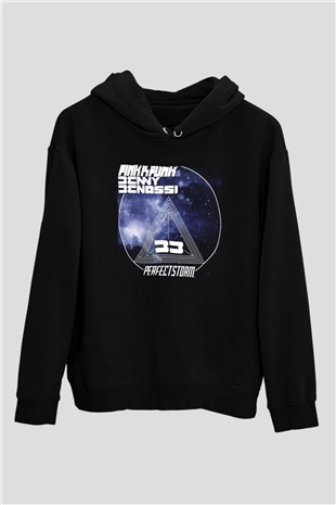 Benny Benassi Siyah Unisex Kapüşonlu Sweatshirt