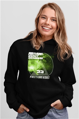 Benny Benassi Siyah Unisex Kapüşonlu Sweatshirt