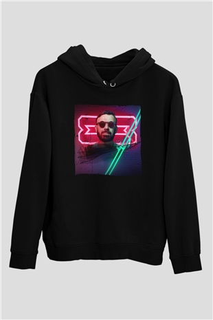 Benny Benassi Siyah Unisex Kapüşonlu Sweatshirt