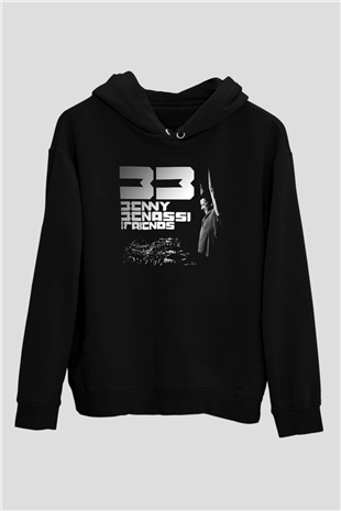 Benny Benassi Siyah Unisex Kapüşonlu Sweatshirt