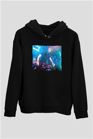 Benny Benassi Siyah Unisex Kapüşonlu Sweatshirt