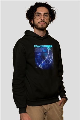 Benny Benassi Siyah Unisex Kapüşonlu Sweatshirt