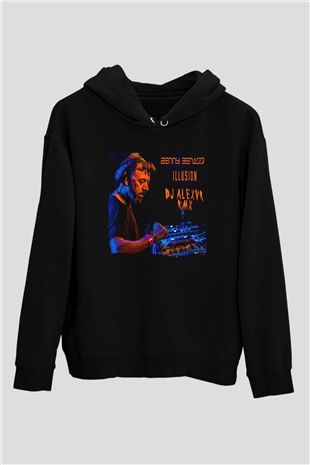 Benny Benassi Siyah Unisex Kapüşonlu Sweatshirt