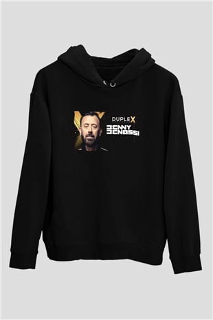 Benny Benassi Siyah Unisex Kapüşonlu Sweatshirt