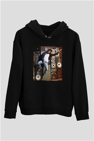 Benny Benassi Siyah Unisex Kapüşonlu Sweatshirt