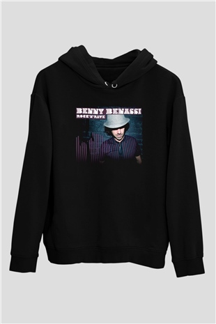 Benny Benassi Siyah Unisex Kapüşonlu Sweatshirt