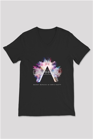 Benny Benassi Siyah Unisex V Yaka Tişört