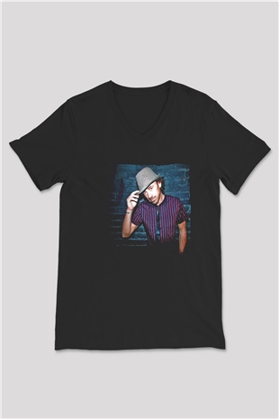 Benny Benassi Siyah Unisex V Yaka Tişört