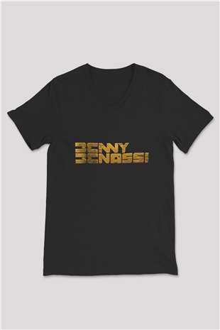 Benny Benassi Siyah Unisex V Yaka Tişört