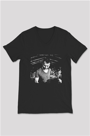 Benny Benassi Siyah Unisex V Yaka Tişört