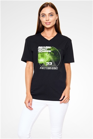 Benny Benassi Siyah Unisex V Yaka Tişört