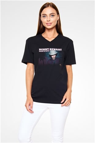 Benny Benassi Siyah Unisex V Yaka Tişört