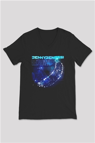 Benny Benassi Siyah Unisex V Yaka Tişört